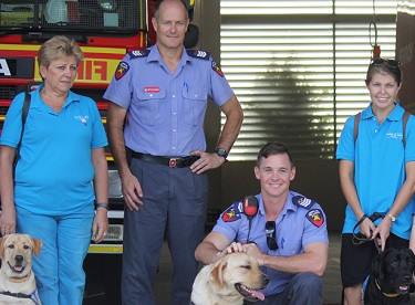 SEDA instructors with Seeing Eye Dogs and fire fighters